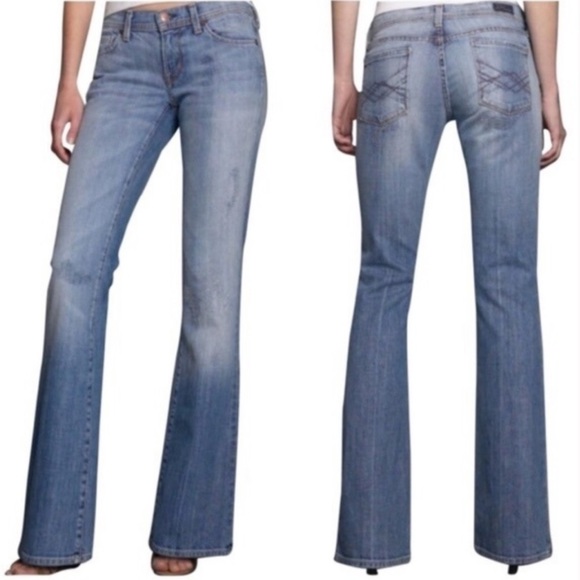 low rise stretch flare jeans